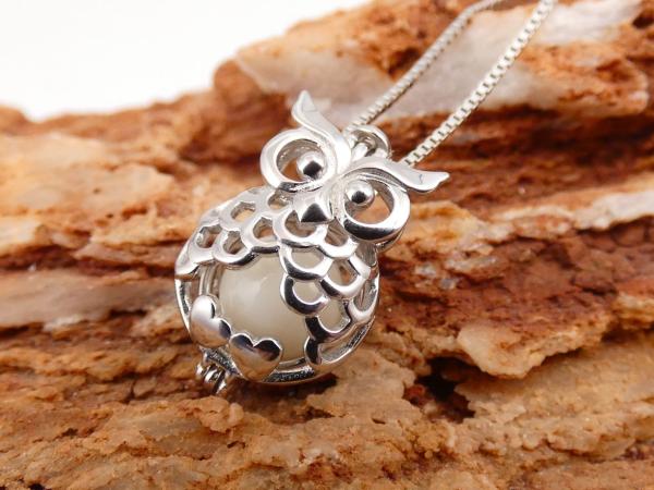 Engelsrufer mini "Eule" mit 8mm Perle